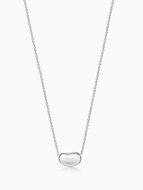 Tiffany & Co Silver Bean Pendant Necklace 12mm